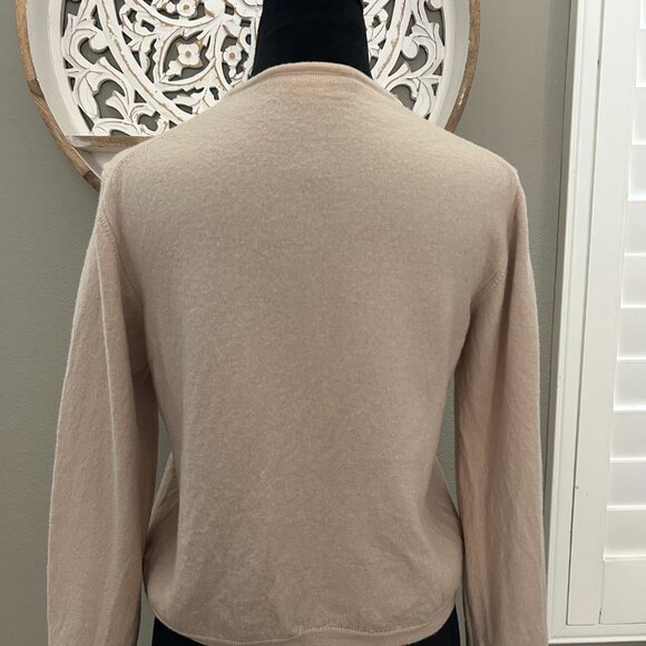 Nina Ricci Cardigan Sweater Beige Button Down Wool/Knit SZM Old Money Italy - Picture 2 of 9